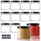 YBCPACK 150ml 12 Pack Glass Jam Jars with Black Lids, 5 oz Mini Jars with Airtight Lids for Label, Pen, Reusable Small Storage Jars for Jam, Honey, Spices, Chutney