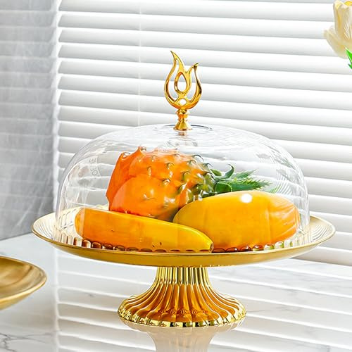 CHSG Estante de Pastel con Tapa, Estante de Pastel de Bandeja de Pastel Funcional, Material de Acero Inoxidable, Fácil de Limpiar, Bandeja de Pastel Redondo para Hornear, Cumpleaños, Bodas, Fiestas