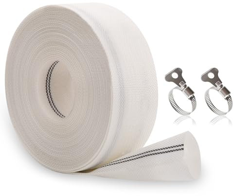 OJTOJT Tubo Piatto Manichetta, Antincendio, 32 mm, 10m, Bianco