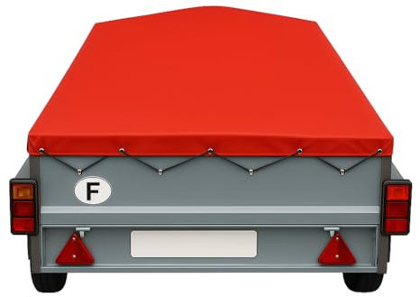 Bâche de Remorque LIDER Robust 32350 – 206x 140 x10 cm–PVC 640g/m² Housse Haute Résistance avec Oeillets et Sandow–Fabriqué en France-Plusieurs Coloris Disponible. (Rouge 3002)