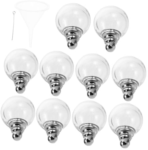Beaupretty 10pcs Glass Ball Pendant Charms for Jewelry Making Diy Necklace Bracelet Crafts Hollow Ball Charms