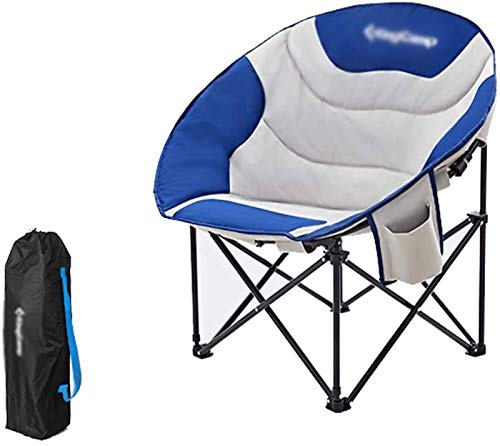 Folding Camping Chair,Folding Oversized Moon Saucer Chair with Side Pockets nd Carry Bag,Double-layer Wear-resistant Oxford Fabric,for Beach Seat,Picnic,Hiking and Traveling(Grey)
