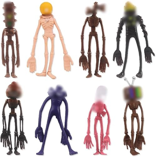 8pcs Head Cake Decorations, Siren Cake Topper Cartoon Characters Toppers Cake Set Mini Figurine Topper Deco Cake Head for Children Birthday Party