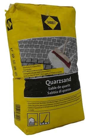 Sakret Quarzsand 0,1–0,5 mm für Pflaster & Estrich, 10 kg | Fein gesiebt | Zum Verfugen & Absanden | Für Mörtel & Beton | Vielseitig einsetzbar