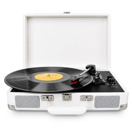 3-Speed Suitcase Record Player with Built-In Stereo Speakers
