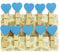 Oblique-Unique® Kleine Mini Holz Wäscheklammern Holzklammern Deko Klammern mit Motiv (blaue Herzen)