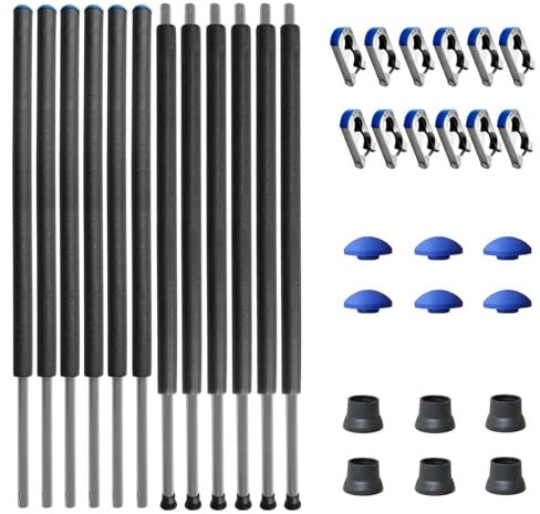 Baunsal® Trampolin Netzstangen 6 x Ø 28 x 1,2 mm x 270,5 cm (JS+EXD) Trampolin Stangen Ersatz Trampolin Ersatzteile Stangen Trampolin Ersatzteil Netzpfosten Netzstangen Trampolin Netzstange
