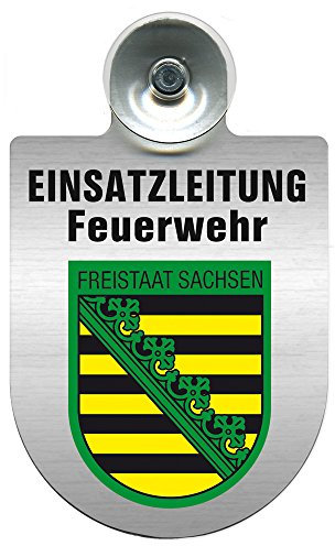 Einsatzschild Windschutzscheibe incl. Saugnapf - Einsatzleitung Feuerwehr - 309476 - incl. Regionen nach Wahl Farbe Region Freistaat Sachsen