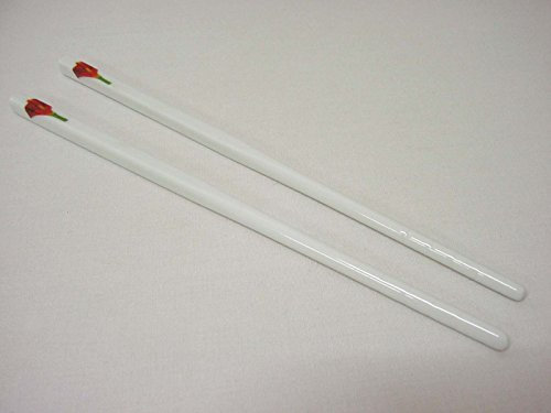 Juego 2 Palillos Chinos Porcelana Dalia ROJA