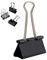 D.RECT | Lot de 12 Pinces à documents | 41 mm | Boîte de Pinces à papier multi-fonctions | Binder Clips | Papier Métal Pince a Dessin pour Notes | Papier à lettre | Clip Fournitures de bureau | Noir