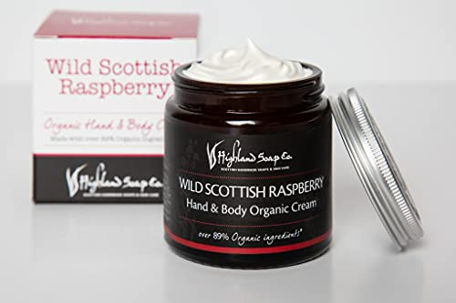 The Highland Soap Company Wild Scottish Raspberry Hand- und Körpercreme, 120 ml, intensiv pflegend und wiederherstellend
