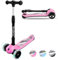YOLEO Trottinette Enfants Pliable, Trottinette 3 Roues avec LED Roues Plateau Antidérapant, Trotinette réglable en Hauteur