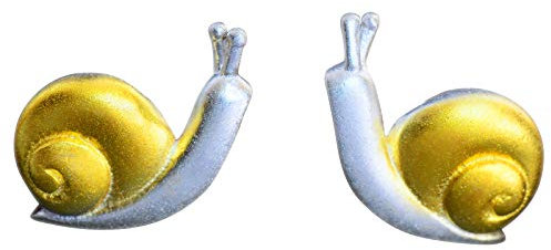 NicoWerk Damen Silber Ohrstecker Schnecke aus 925 Sterling Silber Golden Matt Natur SOS428