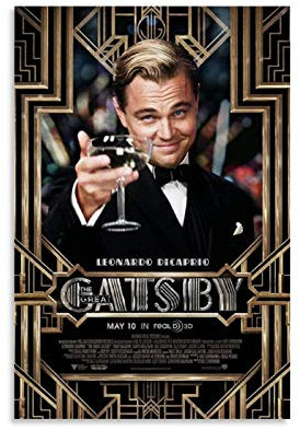 YANDING The Great Gatsby Movie Leonardo DiCaprio Poster, Leinwand-Kunstdruck, modernes Familienschlafzimmer, 40 x 60 cm