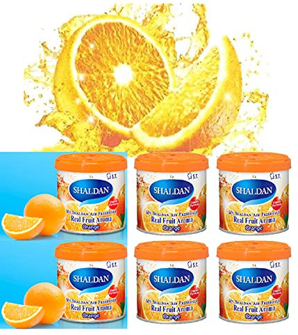 My Shaldan Orange Scent 6-cans, V8 Original Classic Formula, Car Cup-holder Natural air freshener, Real Fruit Aroma