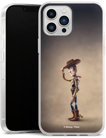 Custodia di Silicone Compatibile con Apple iPhone 13 PRO Max Custodia Trasparente Cover per Smartphone Trasparente Disney Pixar Sceriffo Woody Toy Story