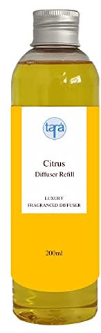 Tara Citrus Reed Diffuser Oil Refill 200ml | Aromatherapy Diffuser, Essential Oil, Air Fresheners | Home Fragrance - Bathroom Scent, Bedroom, Office | Orange Lemon Air Freshener