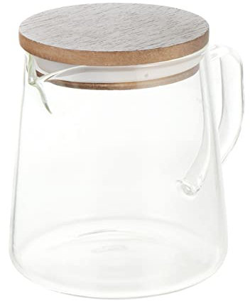 FAVOMOTO Jarra Cafetera Universal - Jarra De Vidrio para Bebidas Frías: Cafetera de Vidrio 300Ml Server de Vidrio Jarra Universal CóNica, Transparente