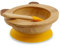 BIOZOYG Juego de bols de bambú oso panda I Bol con ventosa y cuchara - certificado FSC I bol de madera de bambú p. niños - bol de de cereales para bebés I vajilla de bambú para bebés amarillo