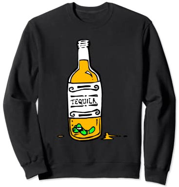 Tequila-Flasche mit grünem Wurm Old School Grafik Sweatshirt