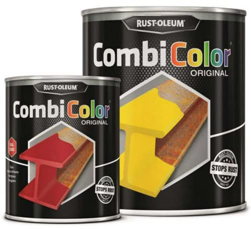 Rust-Oleum Combicolor Original Primer/Finish Metal Paint Satin 1 Litre & 2.5 Litre (1 Litre, RAL 6018 (Yellow Green))
