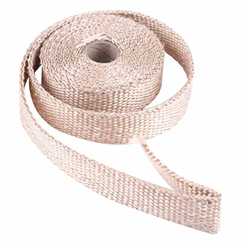 Auspuff-Hitzefolie, Auspuffkrümmer-Hitzefolie, Glasfaser-Hitzeschildband, 5 M Auto-Isolierband, Auspuff-Hitzefolie mit 4 Edelstahl-Kabelbindern für Auto und Motorrad(Titanfarbe)