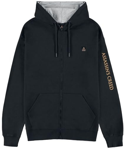 Assassin's Creed 15. Geburtstag Herren Sweatshirt mit Reißverschluss und Kapuze, Schwarz