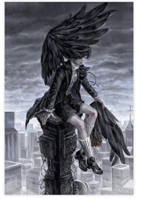 Black Butler Kunstdrucke Poster Ästhetisch 4 Leinwand Poster Schlafzimmer Dekor Sport Landschaft Büro Zimmer Dekor Geschenk Rahmen Stil 40 x 60 cm