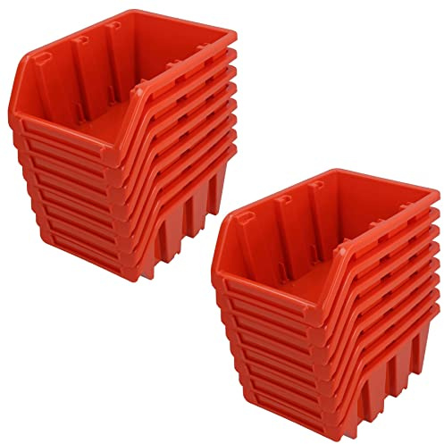 AB Tools Stacking Bin Boxes Wall or Stack for Garage Workshop Storage 165 x 105 x 75 16pc