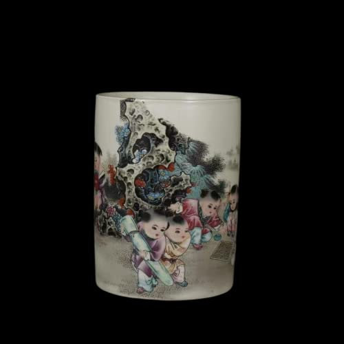 AMITVA Vase chinois en céramique avec support Blanc Grand vase chinois en porcelaine Vase à fleurs chinois Antique Vase traditionnel Décoratif 14 * 10 cm