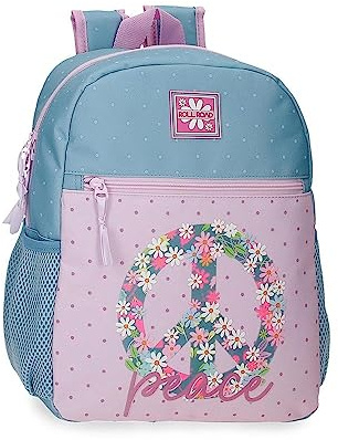 ROLL ROAD Peace Rucksack, anpassbar, mehrfarbig, 27 x 33 x 11 cm, Polyester, 9,8 l, bunt, Talla única, Anpassbarer Rucksack