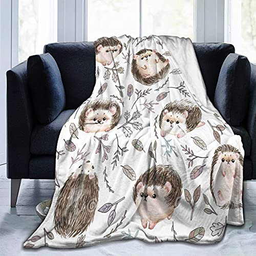 Abaysto Igel-Flanell-Überwurfdecke, weich, flauschig für Bett, Sofa, Couch, tolles Geschenk für Weihnachten/Erntedankfest, 130 x 150 cm