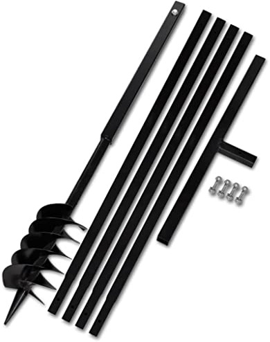 FIRBNUS Erdbohrer mit Griff 120 mm mit Verlängerungsrohr Stahl 5 m Handbohrer Handbohrer Bodenbohrer Handbohrer Bodenbohrer für Boden Gartengeräte Bohrer