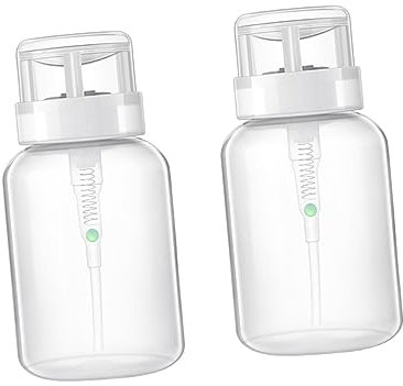 FRCOLOR 2st Klarer Behälter Transparenter Nagellack Klarer Nagellack Flüssigkeitsspender Pumpflasche Flasche Nagellackentferner Nagelflaschen Mit Schloss Flasche Drücken Weiß