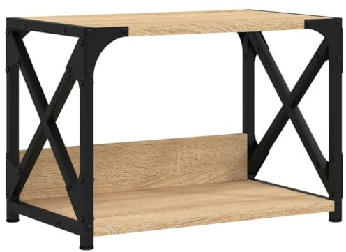 vidaXL Druckerständer, Druckerregal mit 2 Ablagen, Druckertisch Ständer mit verstellbaren Beinen, Schreibtischaufsatz Druckerhalter, Sonoma-Eiche