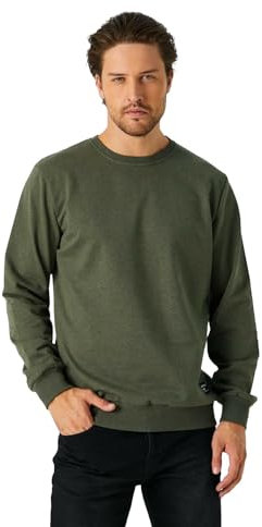 COMEOR Sweatshirt Herren Pullover Ohne Kapuze (Khaki 2XL)