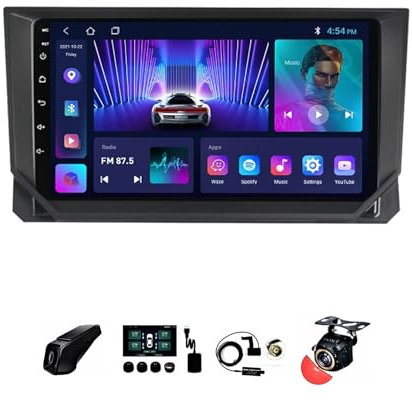 BOJONTN 9 Pollici Android 12 Auto Stereo Radio 2 DIN per Seat Ibiza 2017-2020 con Telecamera Posteriore Comandi al Volante Bluetooth GPS Car Play Senza Fili (Size : S100 1+32G)