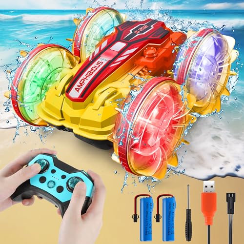 GLEEHAPY Ferngesteuertes Auto ab 4 5 6 7 8 9 10 Jahre, Amphibienfahrzeug Ferngesteuert RC Auto Ferngesteuert Outdoor Spielzeug Kinder für Jungen Mädchen ab 3-12 Jahre Weihnachten Geburtstags Geschenke