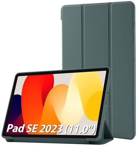 Simpeak Cover Compatibile per Xiaomi Redmi Pad SE 2023 (11.0'') Custodia, Cover in Pelle PU Compatibile con Xiaomi Redmi Pad SE 2023 (11.0'') Ultra-Sottile Folio Supporto Smart Cover, Verde Notte