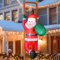 244 cm Aufblasbar Weihnachtsmann mit Gebläse, 8 Fuß Riesen Figur Inflatable Santa mit Leiter, LED Licht Weihnachtsdeko IP44 Wetterfest Beleuchtung Winterdeko für Innen Rasen Hof Außen Yard Garten