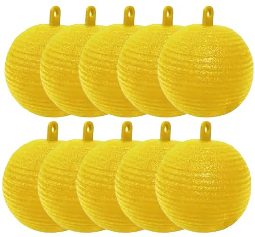 Peosaard Fly Trap Ball 10pcs 3.27in Fliegenfänger wasserdichte Sonnenfeuerflocken mit Klebstoff -Locker -Hänge -Fliegenfalle für den Obstgartengartenmarkt, Fly -Fallen im Freien