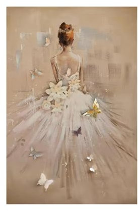 Abstrakte Moderne Ballerina Leinwand Malerei Ballett Tänzerin Poster Drucke Wand Kunst Bilder für Wohnzimmer Wand Dekoration (30×50cm) Nur Leinwand