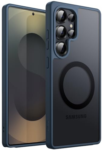 JETech Magnetische Hülle für Samsung Galaxy S25 Ultra, Sturmblau | Kompatibel mit MagSafe, Matte Transluzent Rückseite, Stoßschutz
