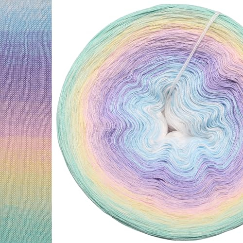 Farbverlaufsgarn Märchenbraut 4 oder 3 Fach Bobbel Wolle häkeln stricken strickgarn (Pistazie außen, 3fach - 300g/1500m)