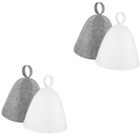 Kisangel 4stücke Wasserabsorbierende Sauna-hüte Stilvolle Filz-saunamützen Für Und Frauen Wiederverwendbare Und Atmungsaktive Sauna-Kappen Und Weiß Für Und Dampfbad