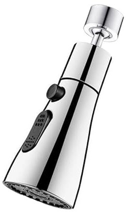 DmDoyy Douchette Evier Cuisine 360° Rotatif 3 Modes Avec Mousseur Robinet Anti-Éclaboussures - Embout Robinet Universel En Laiton, Adaptateurs Multi-Tailles Pour Évier De Cuisine