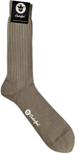 Coolorfool Calzini filo di Scozia di lusso da uomo e da donna - 100% cotone pregiato Marrone Castagno T 41/42
