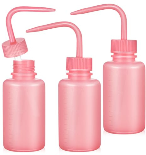 SAFIGLE Bouteille De Rinçage Pour Extensions De Cils Lot De 3 Flacons Souples À Embout Coudé Bouteille D’Irrigation Des Cils Avec Marquages Gradués Contrôle Précis Du Liquide Pour Cils Et Plantes