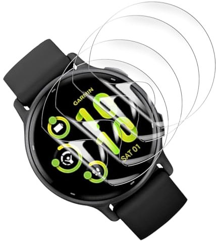 Rnnmeeko 4 Pièces Protection D'écran pour Garmin Vivoactive 5 (Pas Verre Trempé) Film TPU Flexible, HD Ultra Protection écran pour Garmin Vivoactive 5