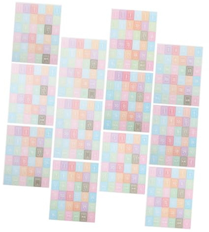 Tagesplaner 12 Blatt aus Japanischem Papier Aufkleber für Kalender | Bunte und Zahlen Sticker, Peel And Stick, Vielseitig Nutzbar für Notizbücher und Planer
